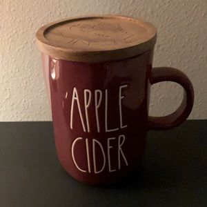 Rae Dunn Fall Ceramic Mug with Wooden Lid (New)